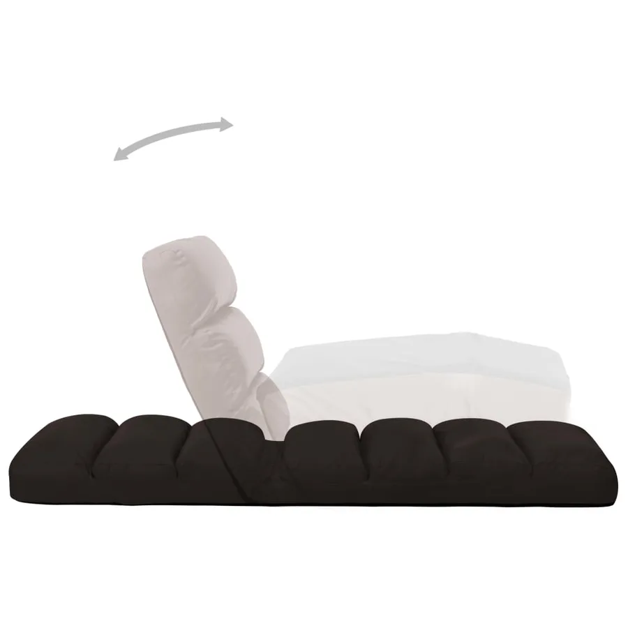 Chaise pliable de sol Marron Similicuir - 5