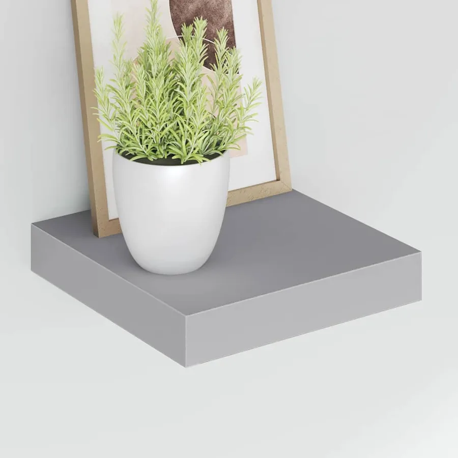 Étagères murales flottantes 4 pcs gris 23x23,5x3,8 cm MDF - 4