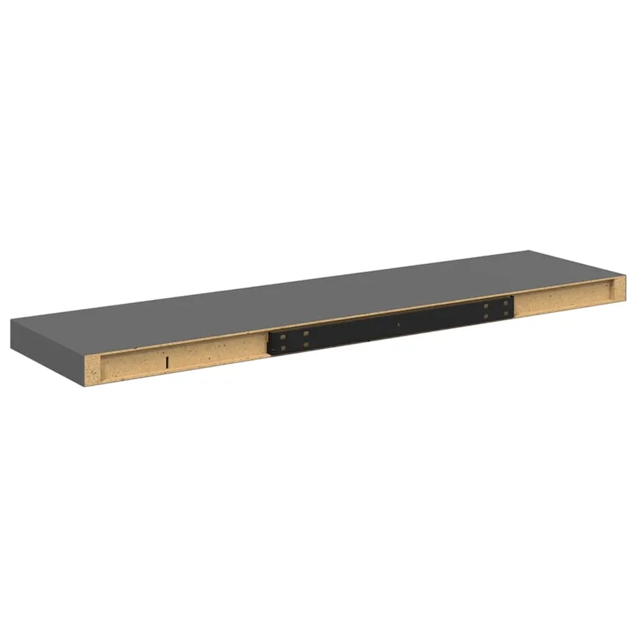 Étagère murale flottante Gris brillant 90x23,5x3,8 cm MDF - 8