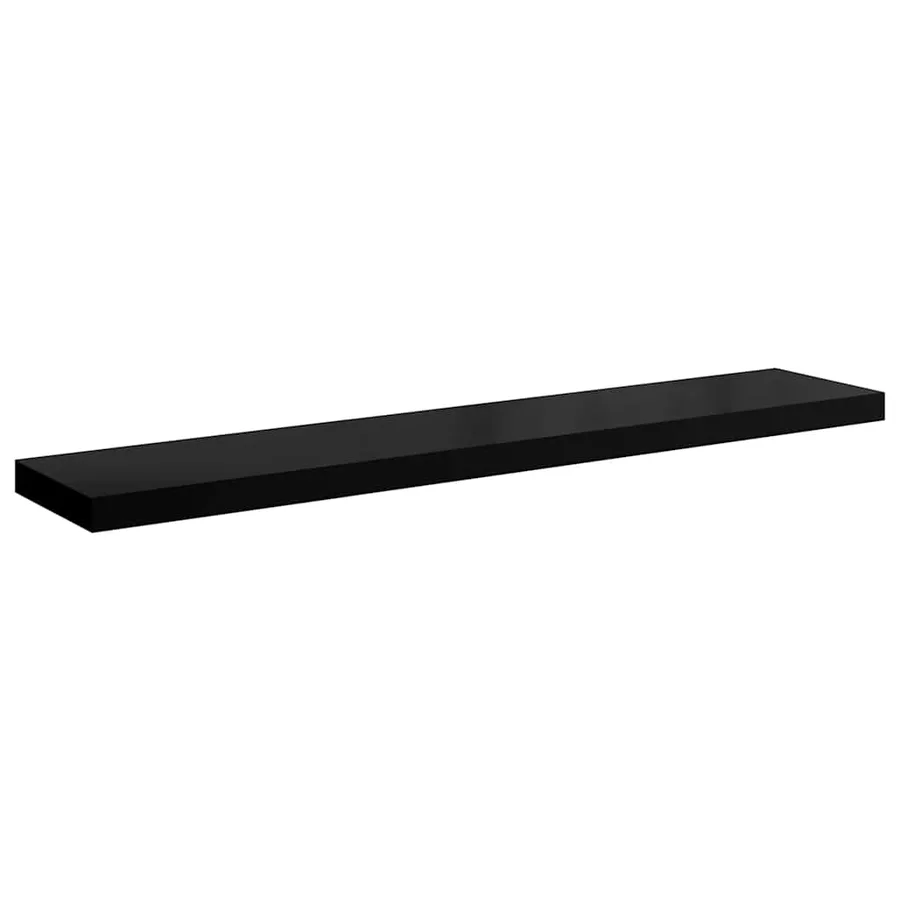 Étagère murale flottante 4 pcs Noir brillant 120x23,5x3,8cm MDF - 6