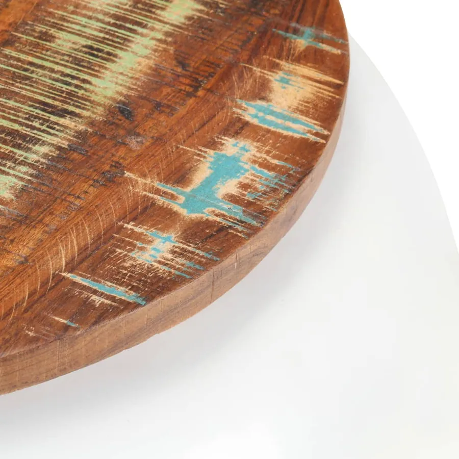 Table basse Blanc 68x68x30 cm Bois de récupération solide - 4