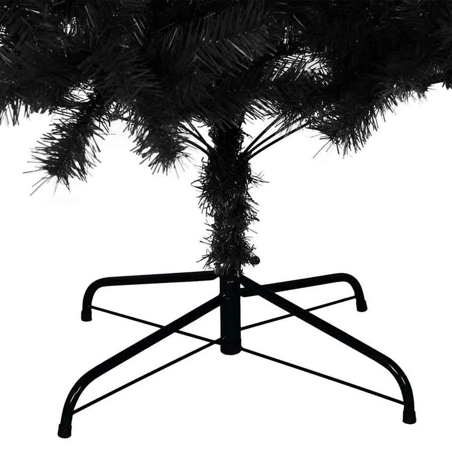 Sapin de Noël artificiel avec support noir 180 cm PVC - 6