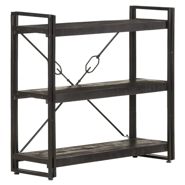 Bibliothèque à 3 niveaux 90x30x80 cm Bois de manguier massif