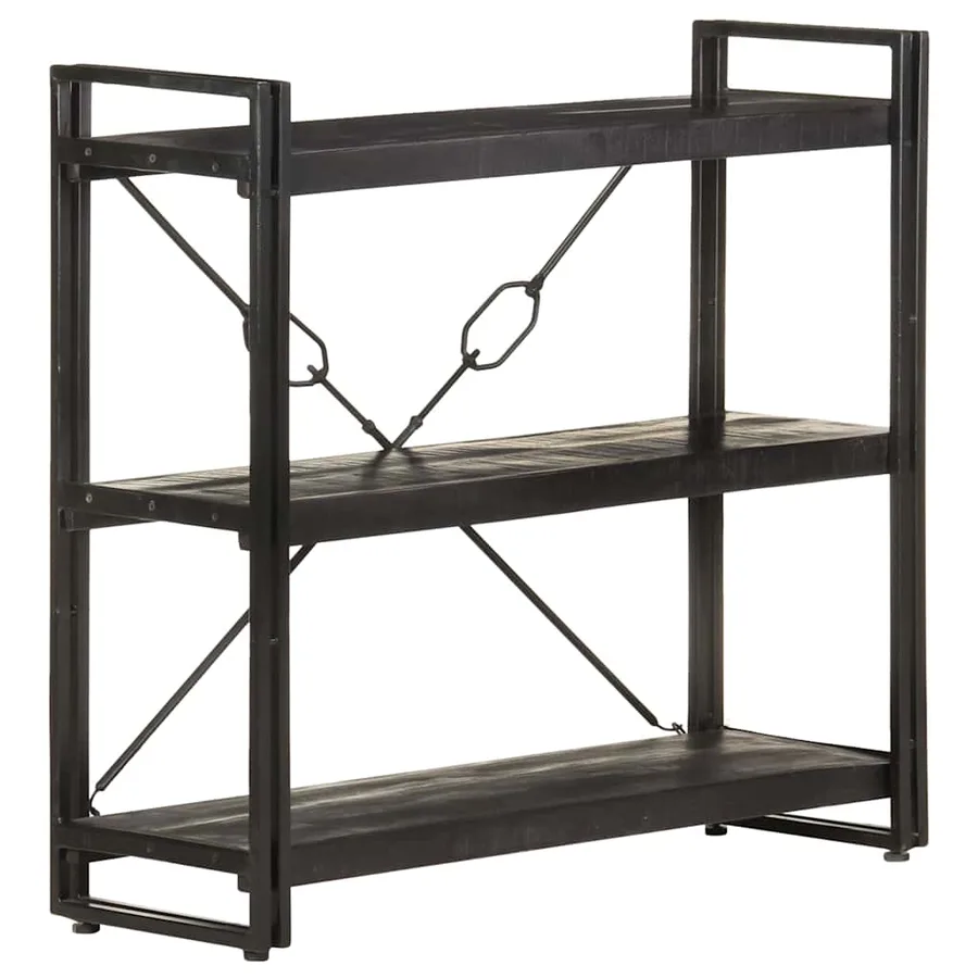 Bibliothèque à 3 niveaux 90x30x80 cm Bois de manguier massif - 6