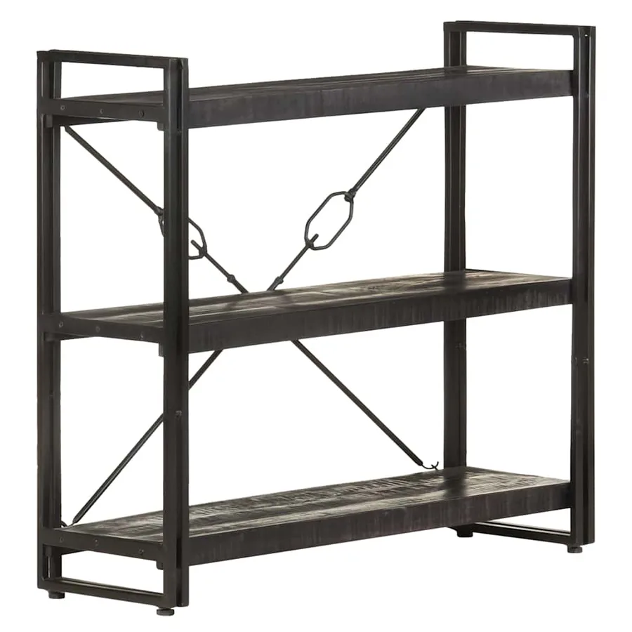 Bibliothèque à 3 niveaux 90x30x80 cm Bois de manguier massif - 7
