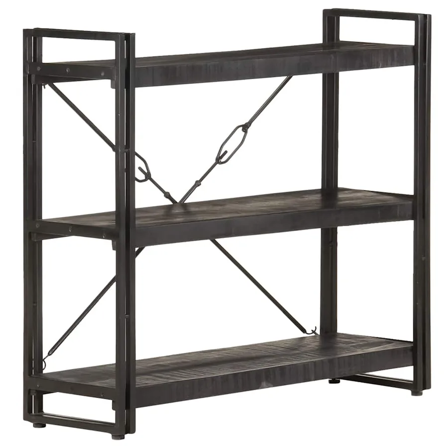 Bibliothèque à 3 niveaux 90x30x80 cm Bois de manguier massif - 8