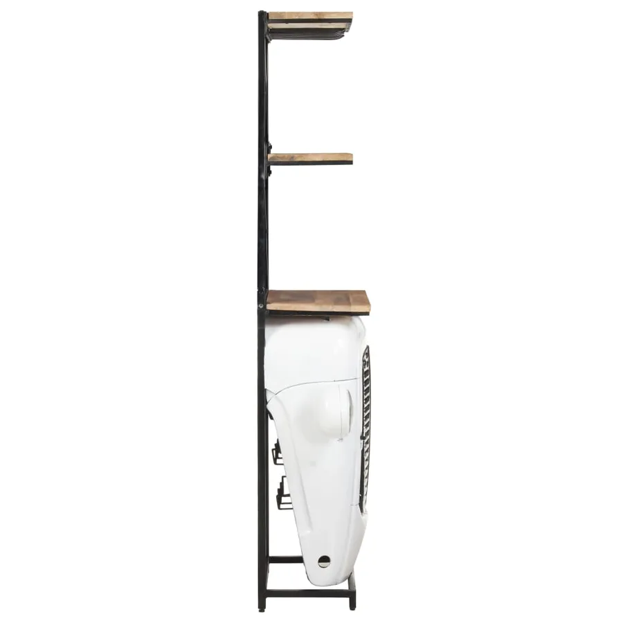 Cave à vin tracteur Blanc 49x31x172 cm Bois de manguier solide - 4