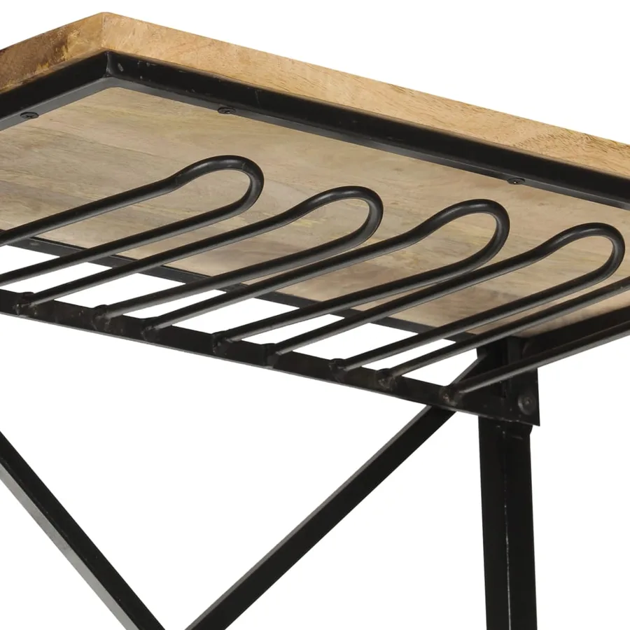 Cave à vin tracteur Blanc 49x31x172 cm Bois de manguier solide - 6