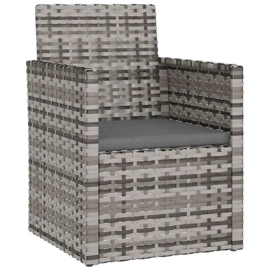 Mobilier d'extérieur 4 pcs avec coussins Résine tressée Gris - 3