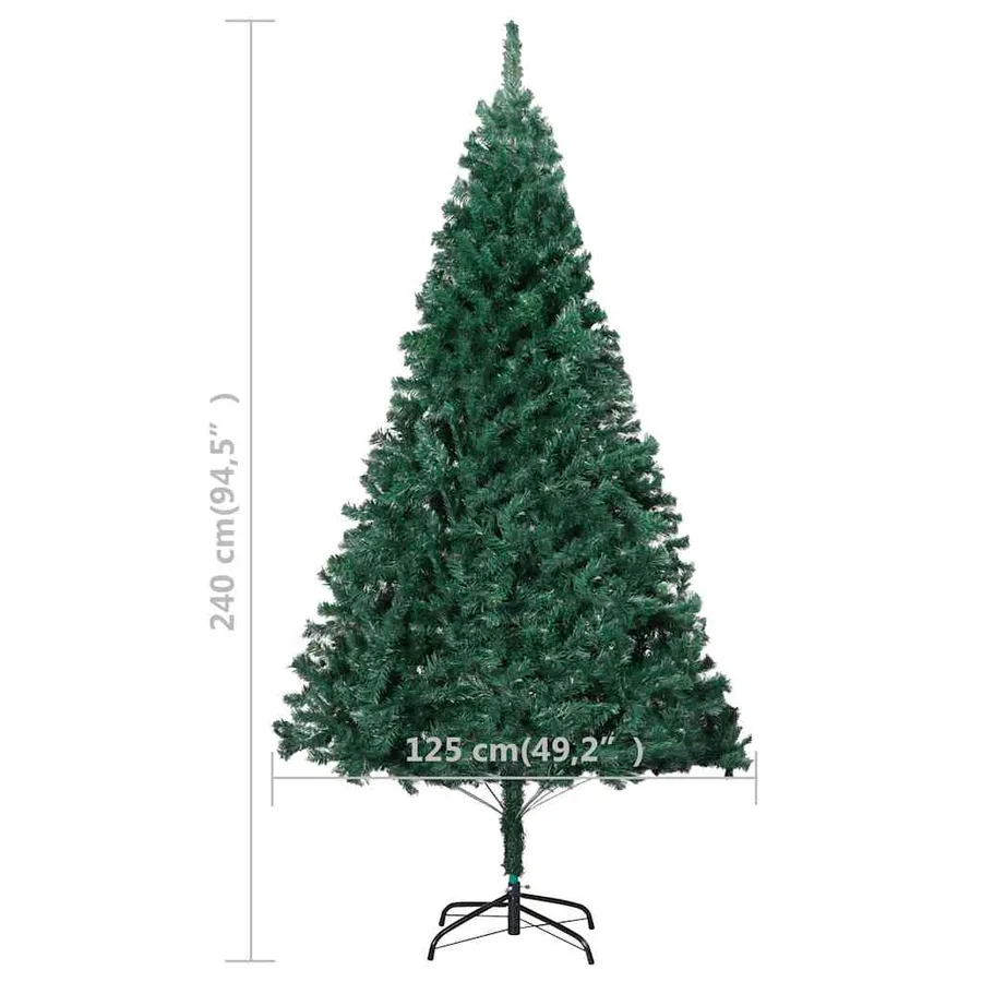 Arbre de Noël artificiel pré-éclairé et boules vert 240 cm - 12