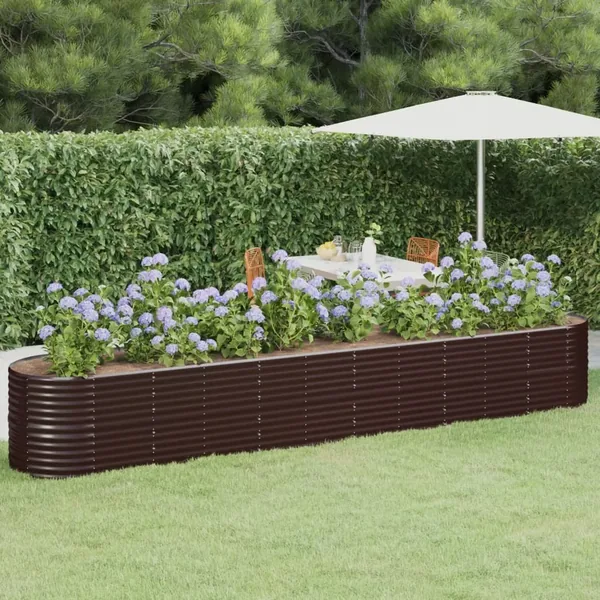 Lit surélevé de jardin Acier galvanisé marron