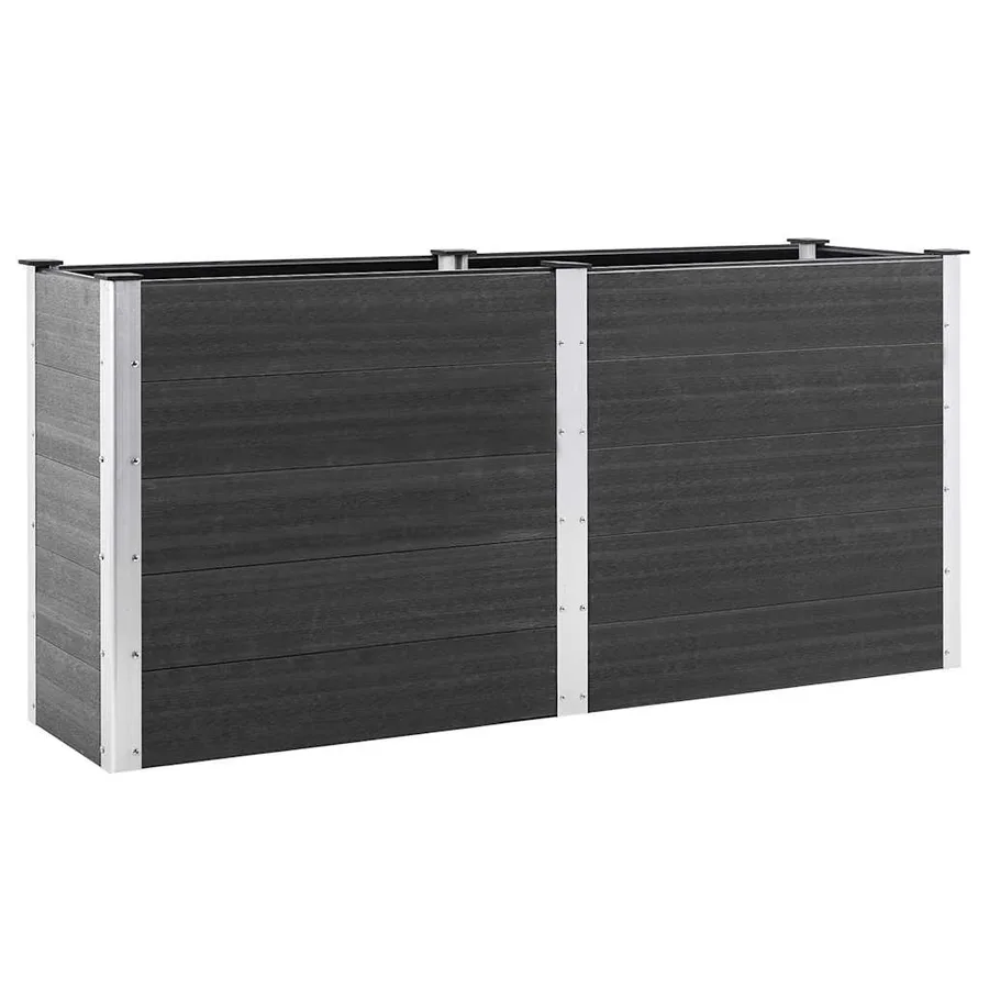 Lit surélevé de jardin 200x50x91 cm WPC Gris - 2