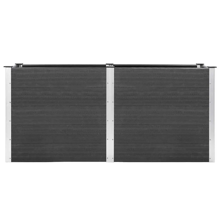 Lit surélevé de jardin 200x50x91 cm WPC Gris - 3