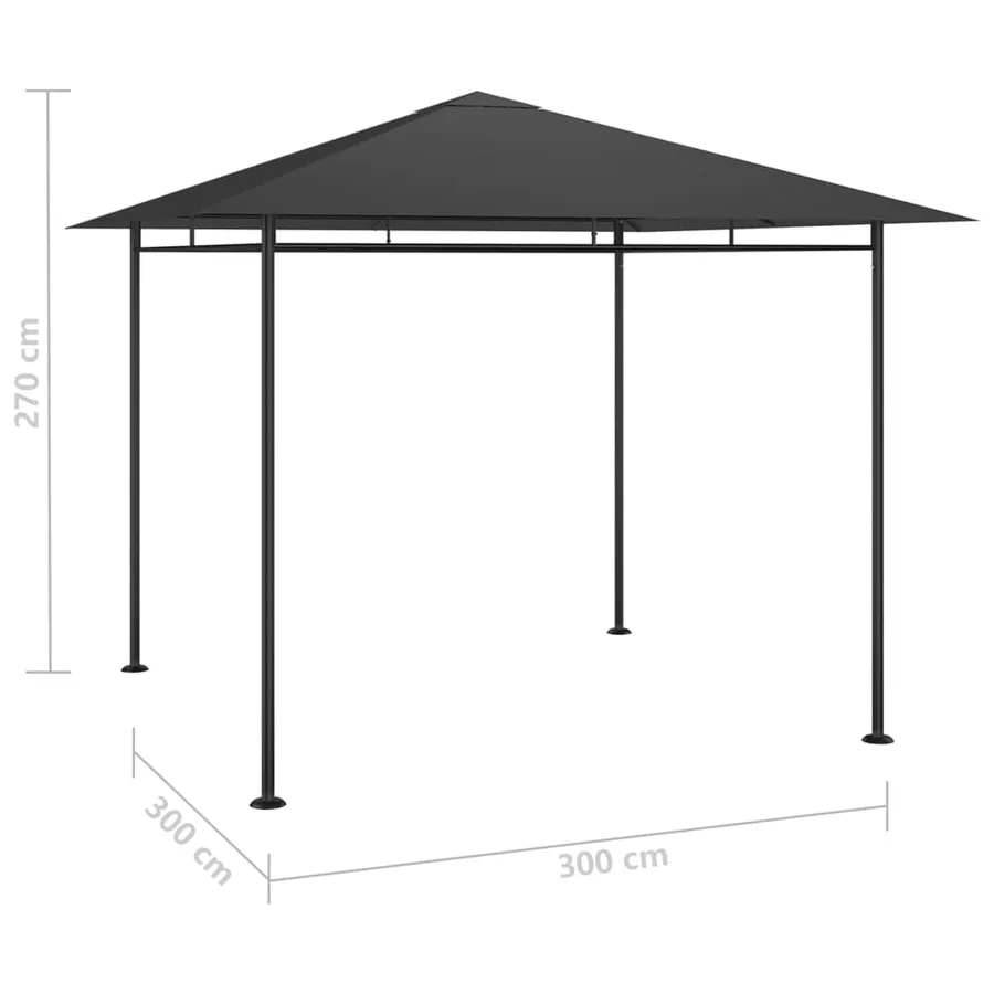 Belvédère 3x3x2,7 m Anthracite 180 g/m² - 4