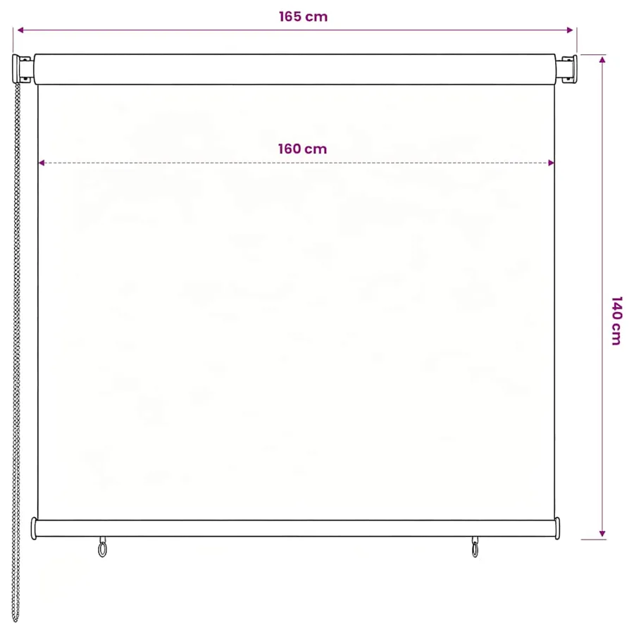 Store roulant d'extérieur 165 (l) x 140 (H) cm bleu HDPE - 6