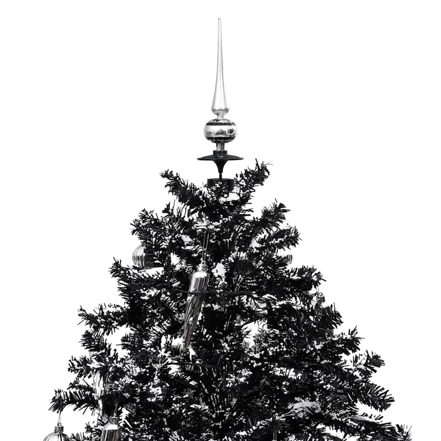 Arbre de Noël neigeux avec base de parapluie Noir 190 cm PVC - 4