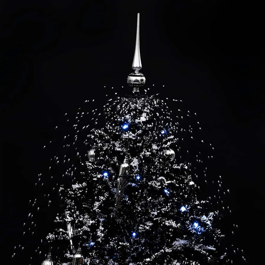 Arbre de Noël neigeux avec base de parapluie Noir 190 cm PVC - 6