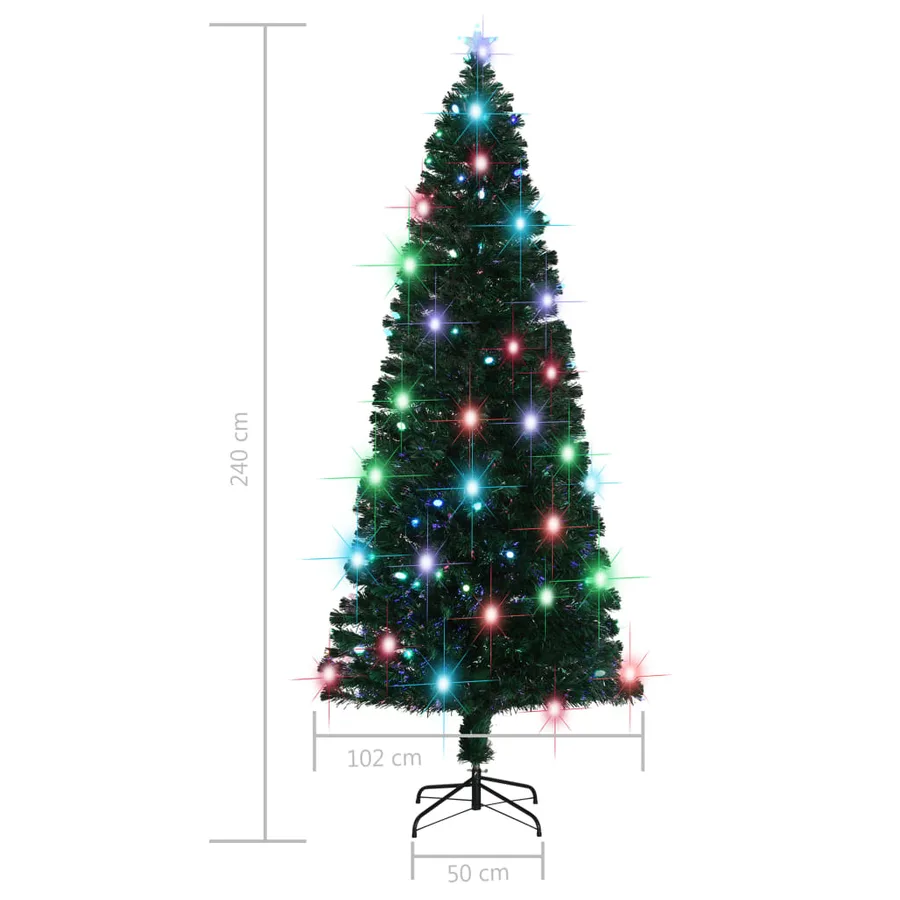 Arbre de Noël pré-éclairé avec support et LED 240 cm fibre optique - 9