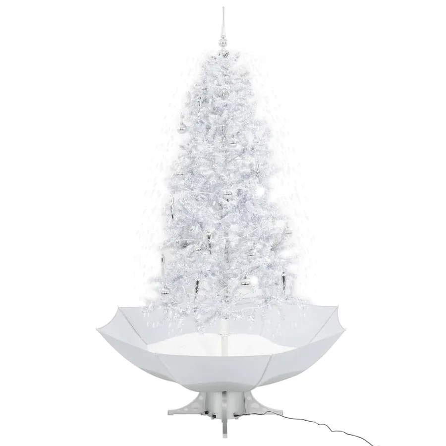 Arbre de Noël neigeux avec base de parapluie Blanc 190 cm - 2