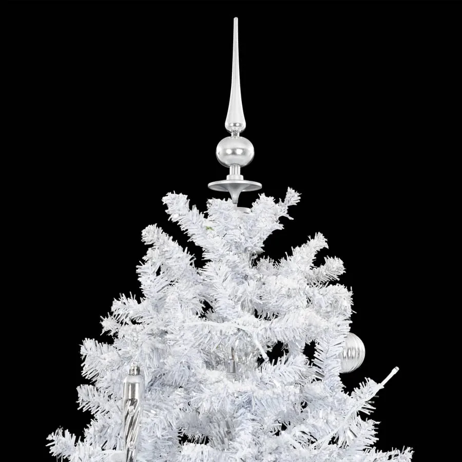 Arbre de Noël neigeux avec base de parapluie Blanc 190 cm - 5