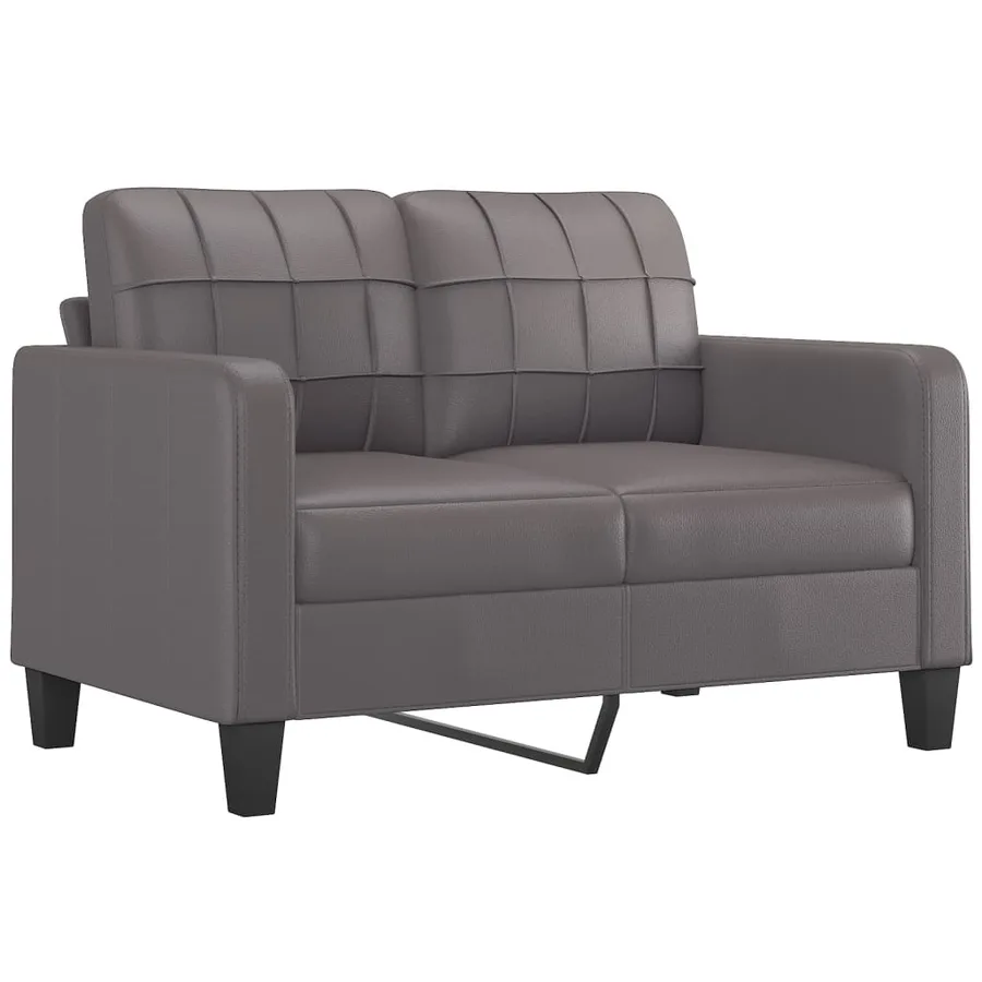 Ensemble de canapés 2 pcs avec coussins Gris Similicuir - 3