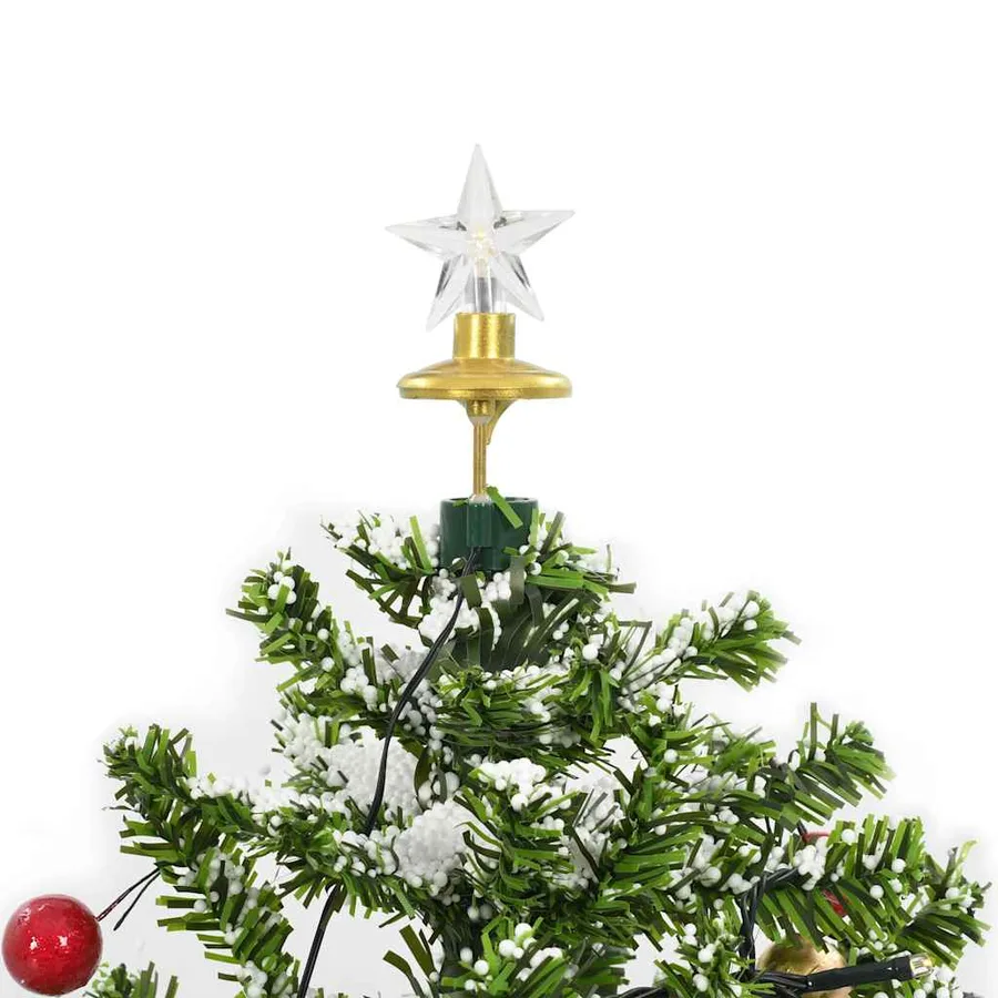 Arbre de Noël neigeux avec base de parapluie Vert 75 cm - 5