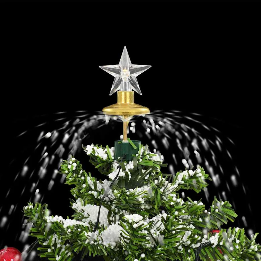 Arbre de Noël neigeux avec base de parapluie Vert 75 cm - 7