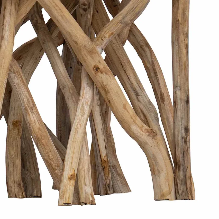 Table basse en rondin 40x40x40 cm bois de récupération mélangé - 4