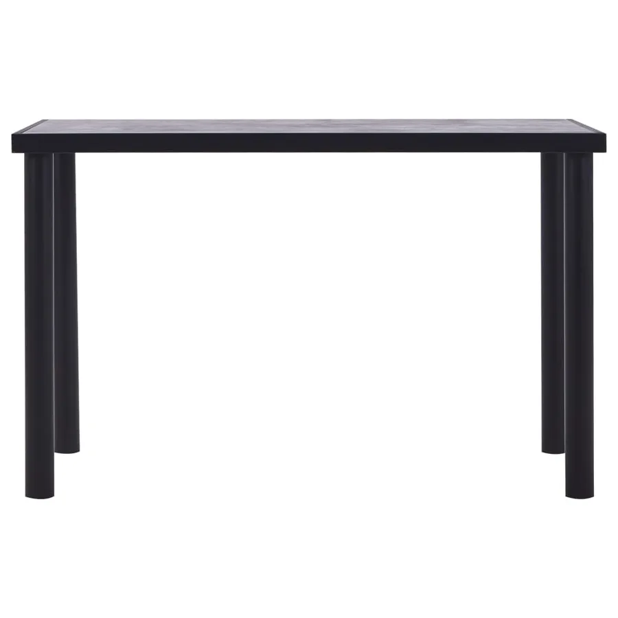 Table de salle à manger Noir et gris béton 120x60x75 cm MDF - 2