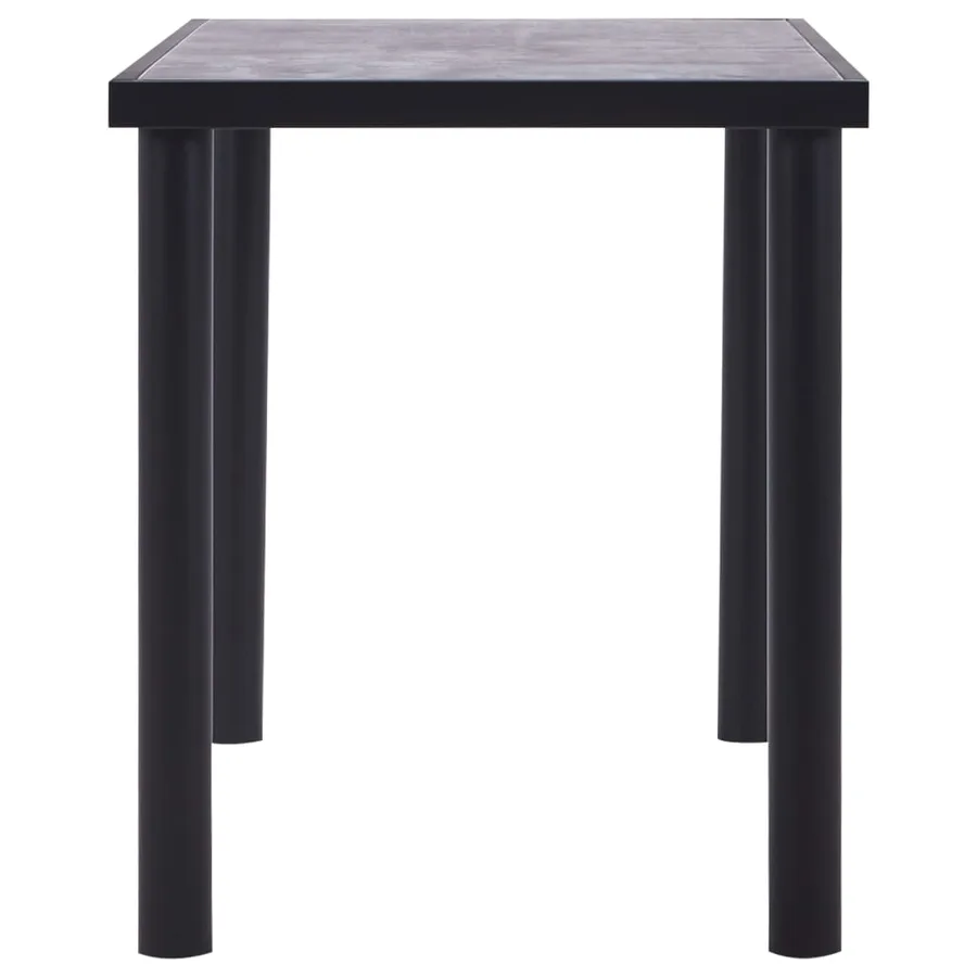 Table de salle à manger Noir et gris béton 120x60x75 cm MDF - 3