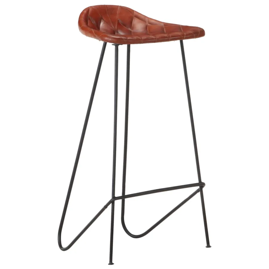 Ensemble de bar 7 pcs Bois de récupération et cuir véritable - 17