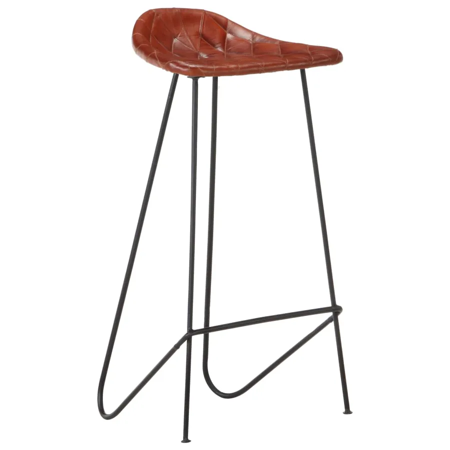Ensemble de bar 7 pcs Bois de récupération et cuir véritable - 19