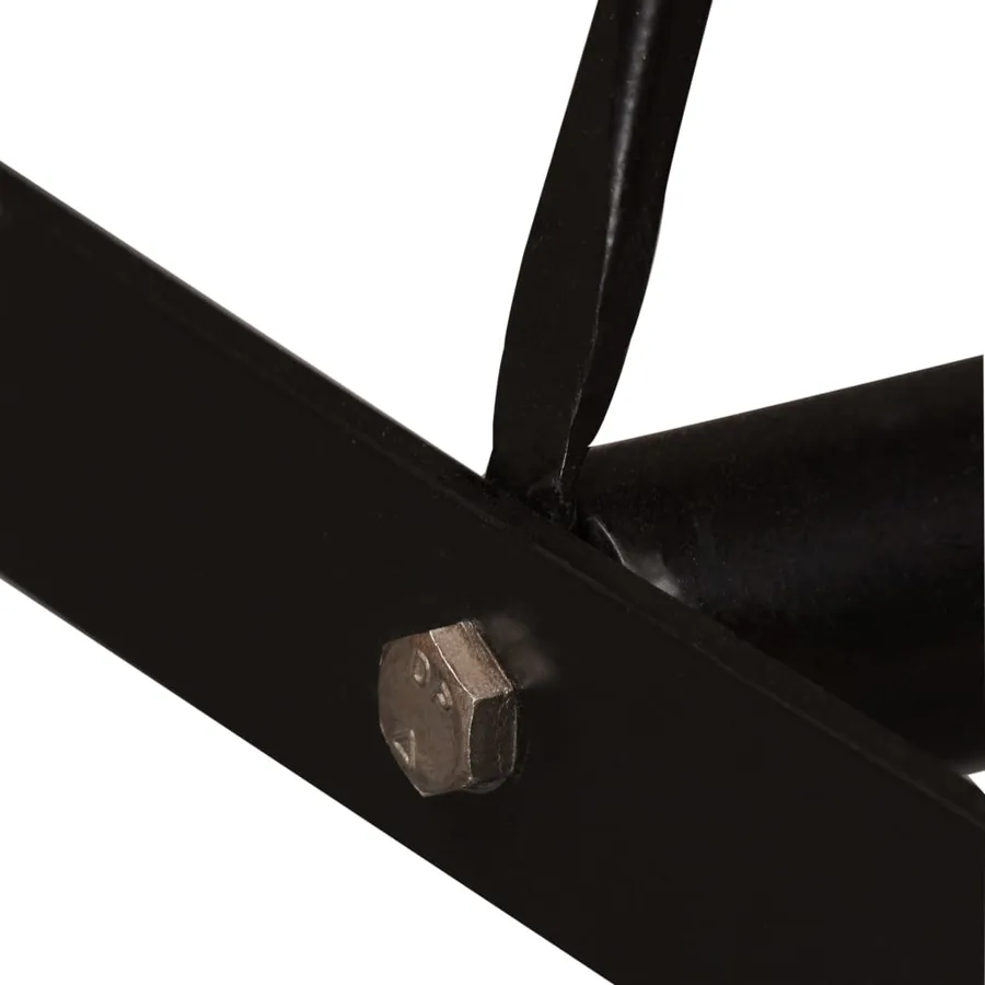Ensemble de bar 7 pcs Bois de récupération et cuir véritable - 8