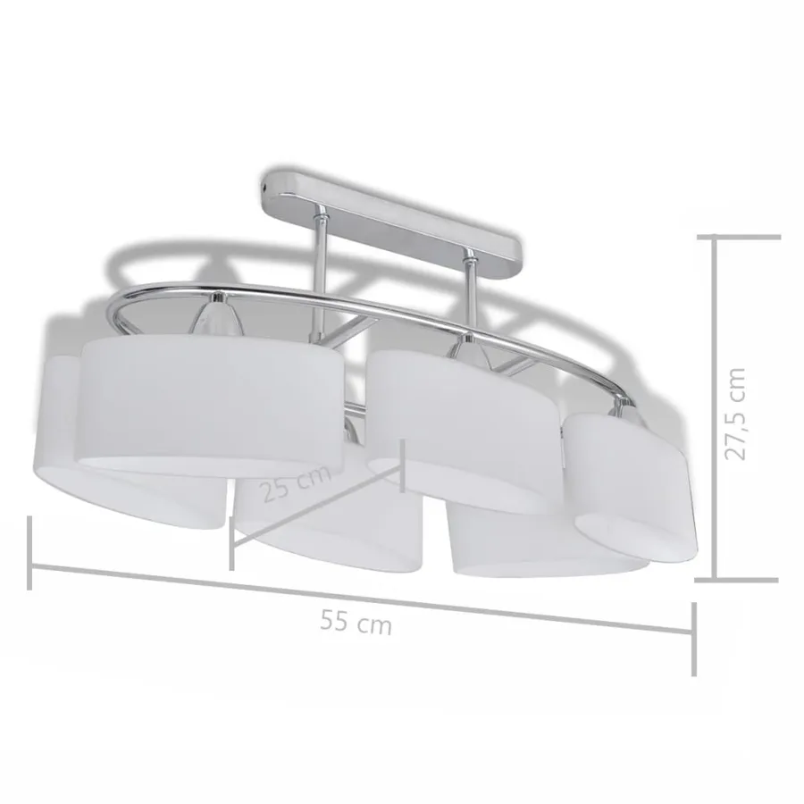 Plafonnier avec abat-jours en verre ellipsoïde 4 pcs E14 - 7