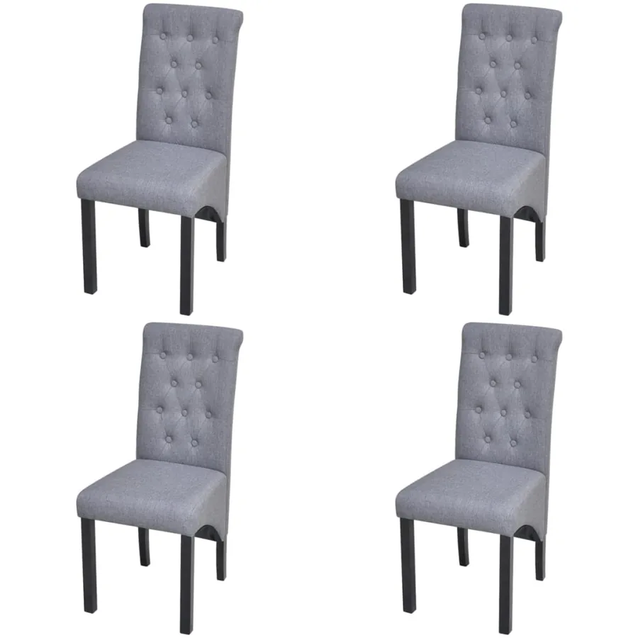 Chaises à manger lot de 4 gris clair tissu