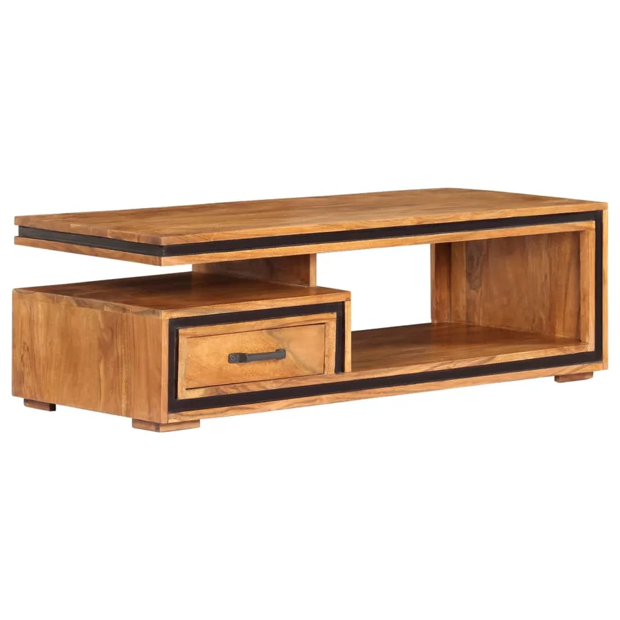 Table basse 100x45x33 cm Bois d'acacia massif - 9