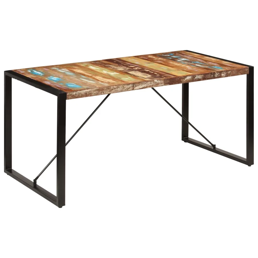 Table à manger 160x80x75 cm Bois de récupération massif - 10