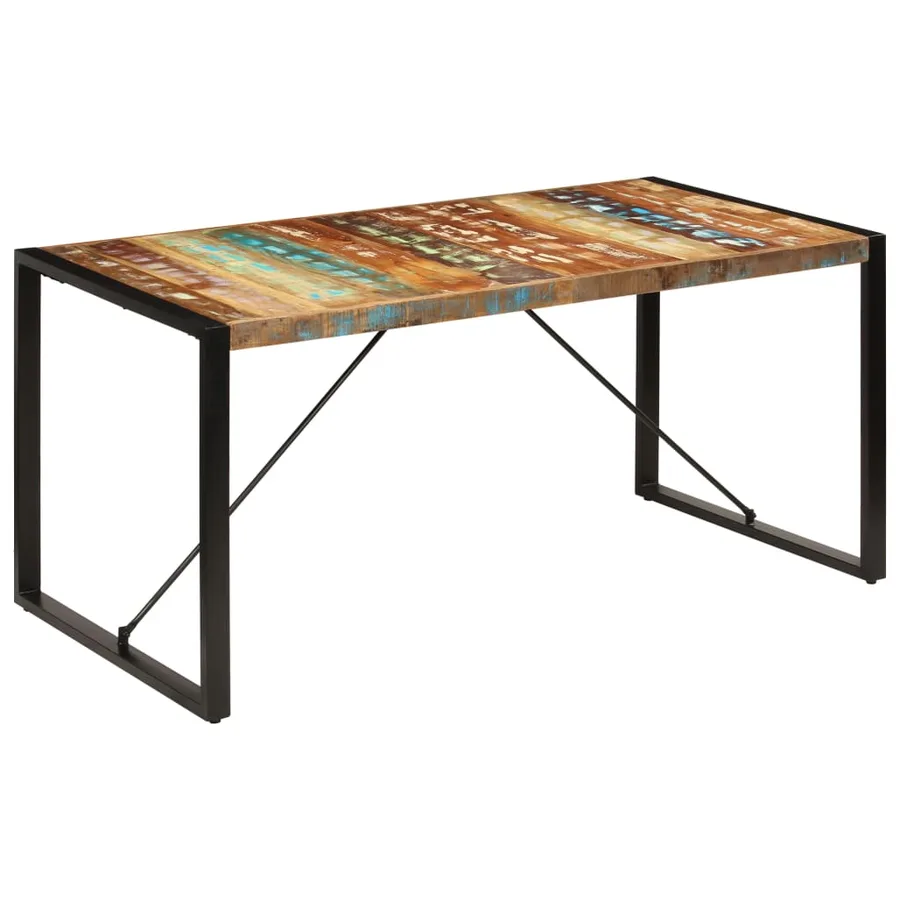 Table à manger 160x80x75 cm Bois de récupération massif - 11