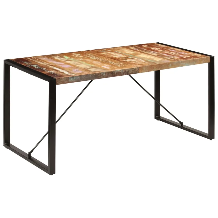 Table à manger 160x80x75 cm Bois de récupération massif - 12