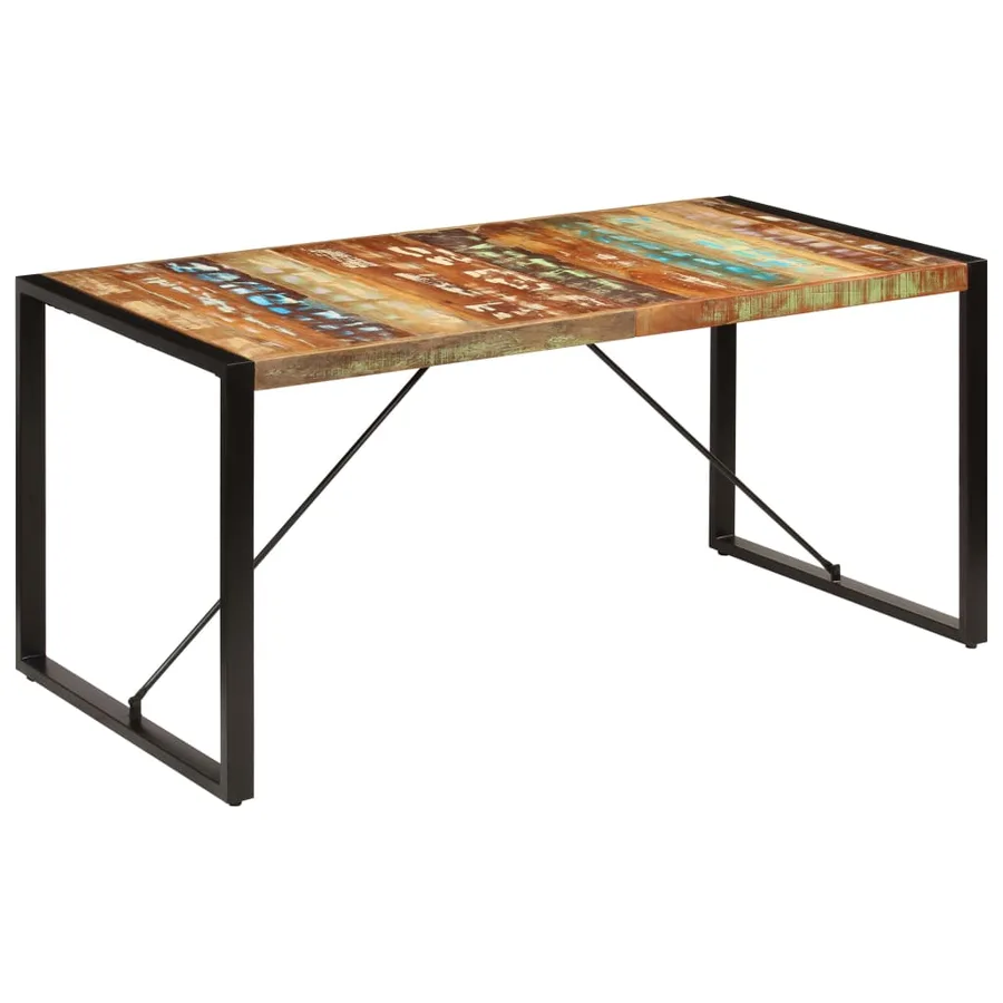 Table à manger 160x80x75 cm Bois de récupération massif - 13