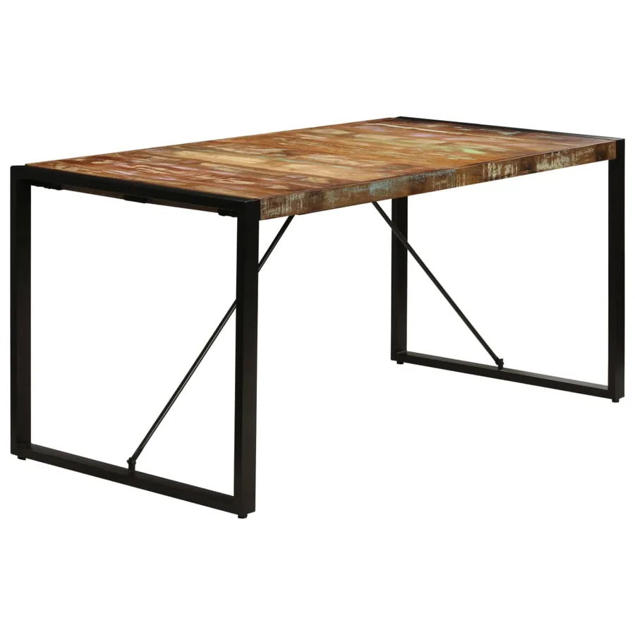 Table à manger 160x80x75 cm Bois de récupération massif - 14