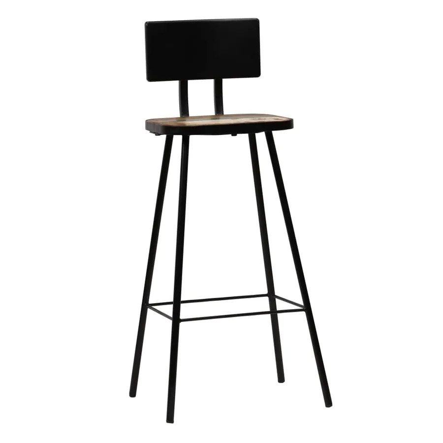 Tabourets de bar lot de 2 bois massif de récupération - 11