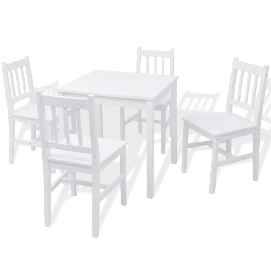 Ensemble de salle à manger 5 pièces Pinède Blanc - 2