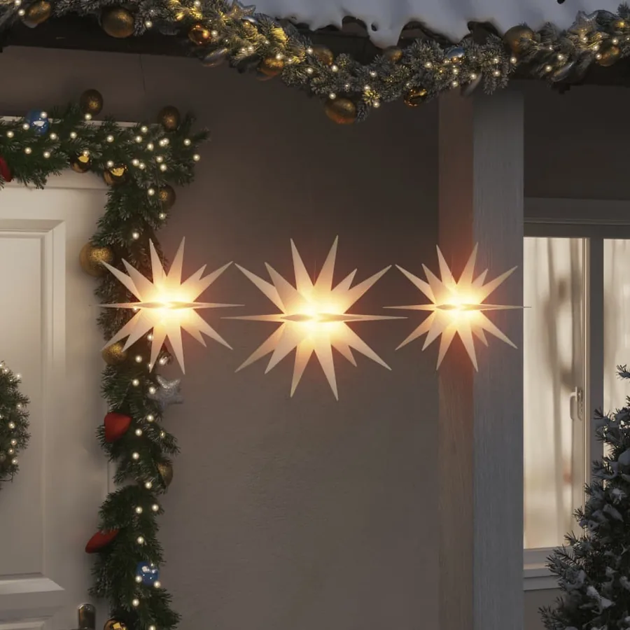 Lumières de Noël avec LED 3 pcs pliable blanc