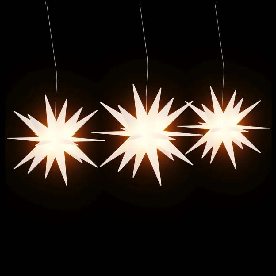 Lumières de Noël avec LED 3 pcs pliable blanc - 3