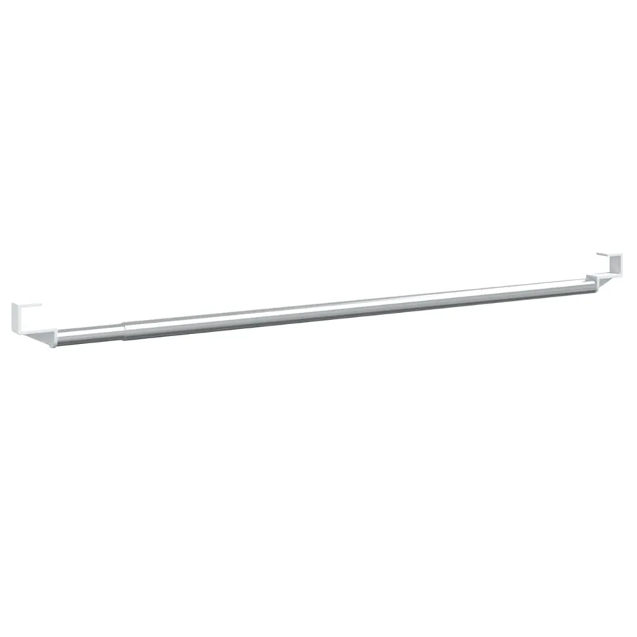 Tringles à rideau 2 pcs blanc et argenté 40-60 cm aluminium - 3