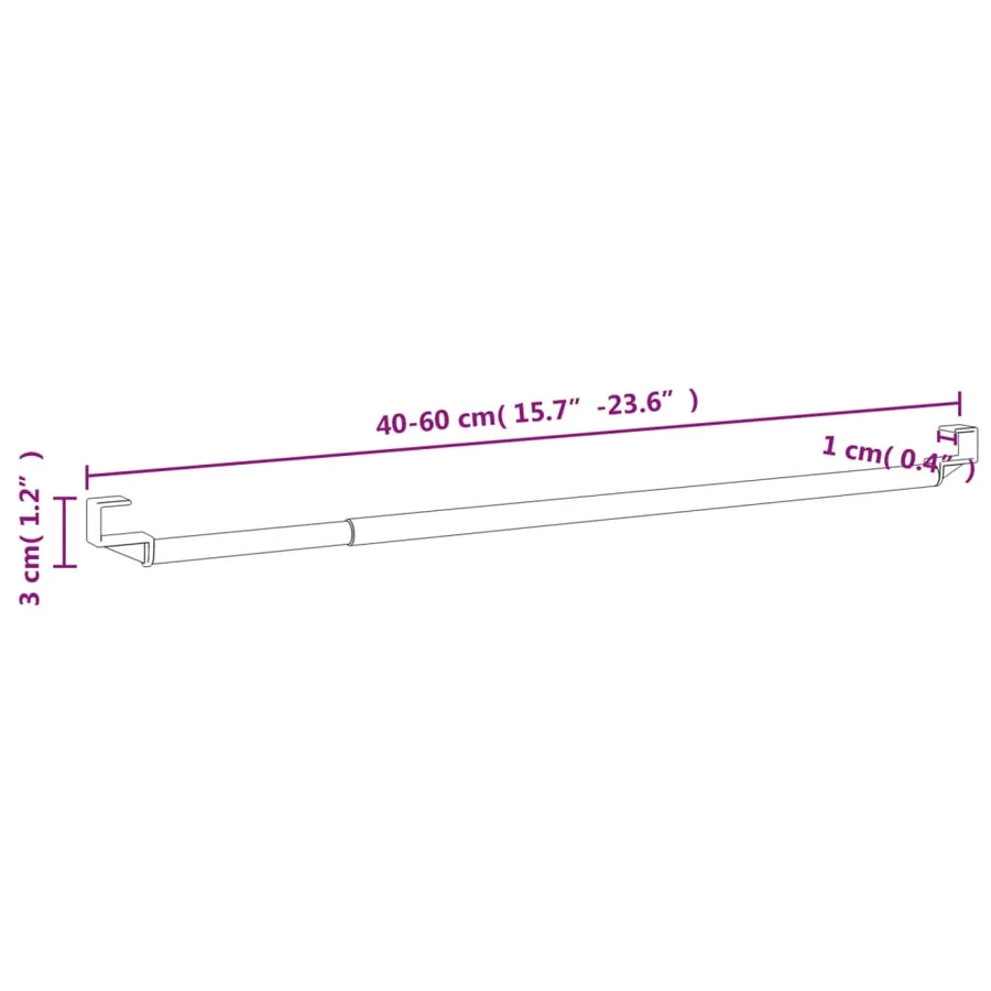 Tringles à rideau 2 pcs blanc et argenté 40-60 cm aluminium - 7