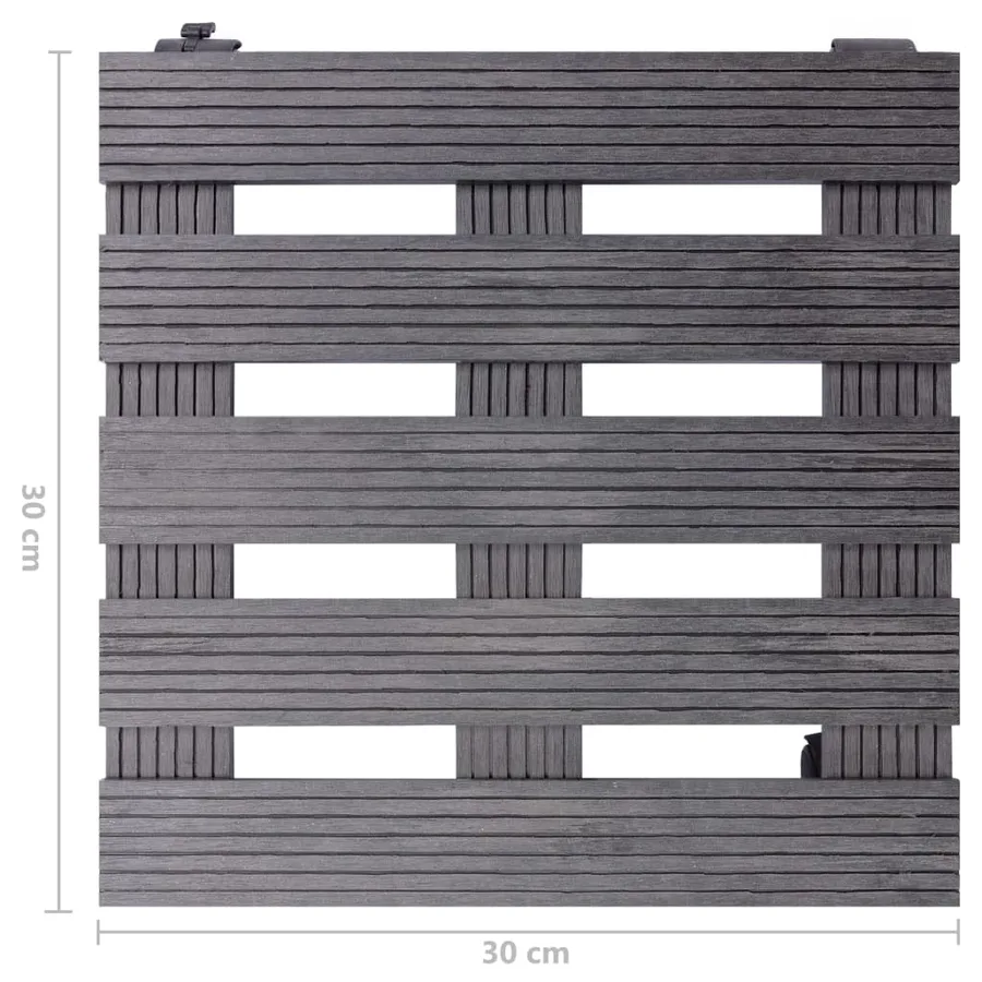 Chariots à plantes 2 pcs Gris 30x30x7,5 cm WPC - 6