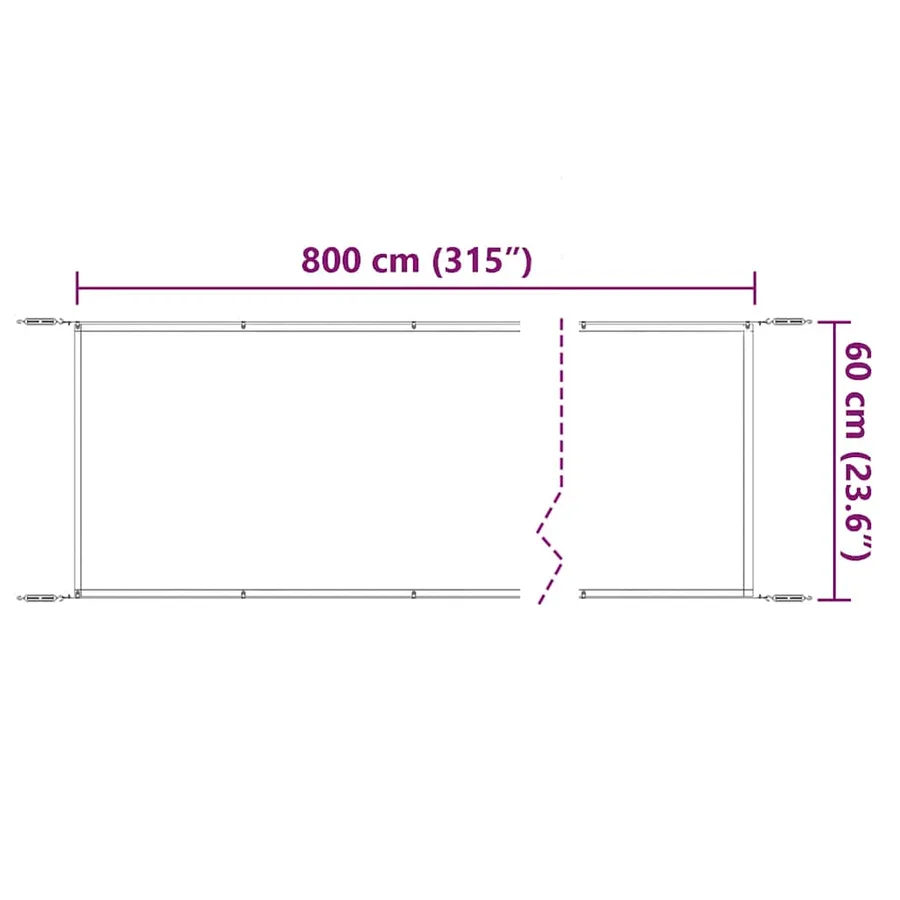 Auvent vertical Vert clair 60x800 cm Tissu oxford - 6