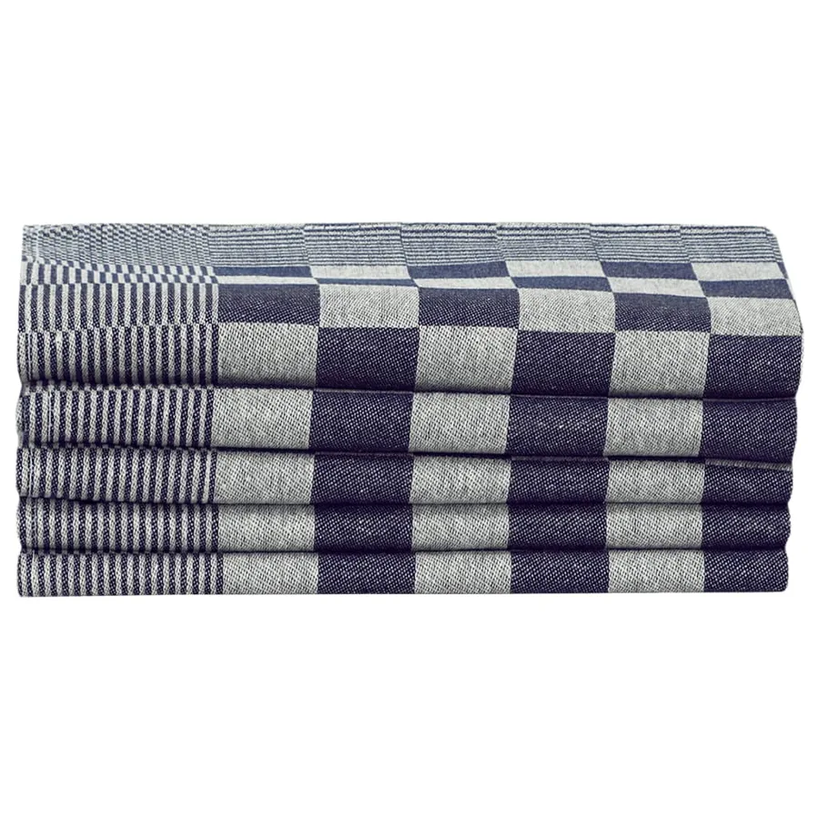 Ensemble de serviettes 10 pcs bleu et blanc coton - 5